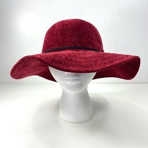Marcus Adler NY Burgundy Maroon Oxblood Bordeaux Packable Chenille Floppy Hat OS